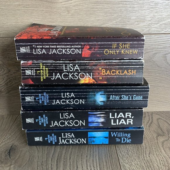 Lisa Jackson PB Book Lot Of 5 Backlash, Willing To Die, After She’s Gone , Liar. - Picture 2 of 16